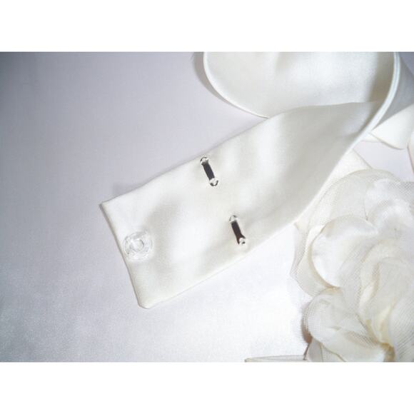 Floral satin rhinestone bridal belt satin wedding handmade floral dress sash - Picture 5 of 7